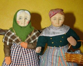 Vintage Cloth Dolls Danish Ancestry ~ Mystery Of The Two Old Ladies Solved