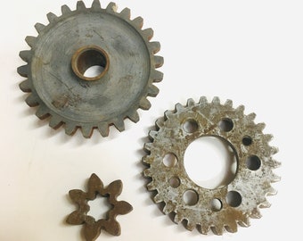 Cam Gears Used Aircraft Engine Parts For Art, Industrial Steampunk Décor, Metalsmiths, Holiday Ornaments, Flying Machine & Oddball Fans