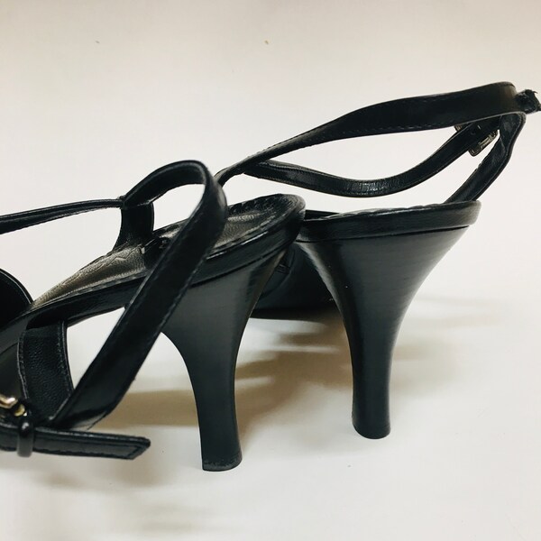 Peep Toe Shoes Franco Sarto Vintage New | Peek A Boo Toe Ankle Strap Dress Heels Italian Designer Woman Size 10M