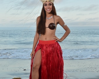 More For The Closet ~ The Tahitian Hau Fiber Skirt ~ Ahu More Choose With Or Without Cloth Fabric Bands
