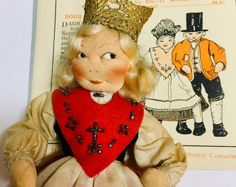 Rønnaug Petterssen Kimport Bride Doll Dagmar Of Norway Vintage Flat Face Hardanger Bride ~ Wabi Sabi Effect