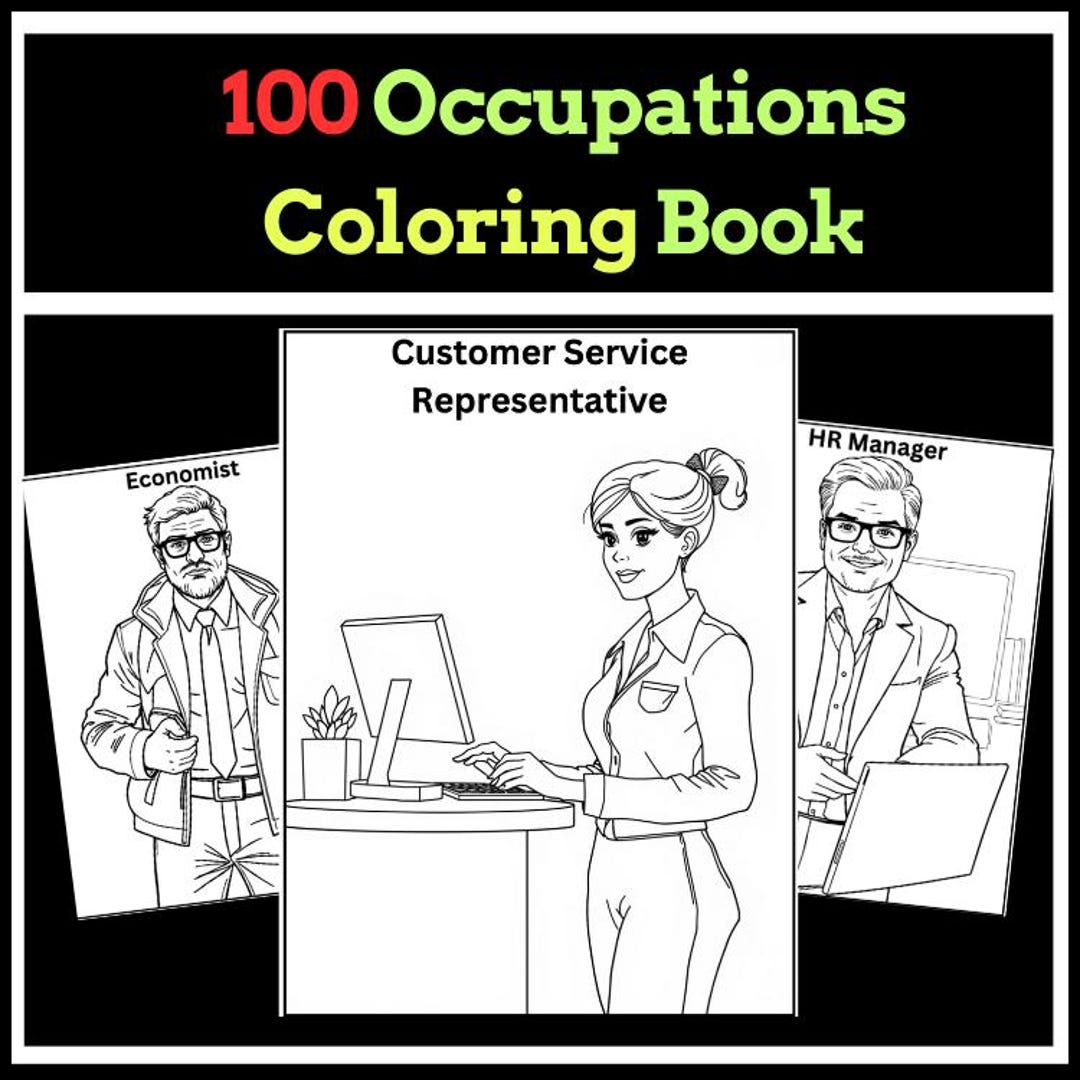 100 Occupations Coloring Book for Kids | Careers & Community Helpers ...