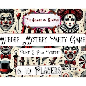 The Bizarre of Shadows | Circus Murder Mystery Party Game | Printable | 6-10 Players| Instant Download