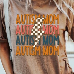 Camiseta xadrez com raio para mãe autista: camiseta sobre neurodiversidade