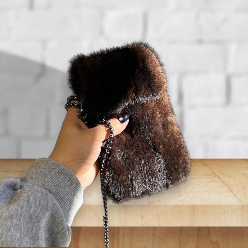 Mink Fur Clutch Purse