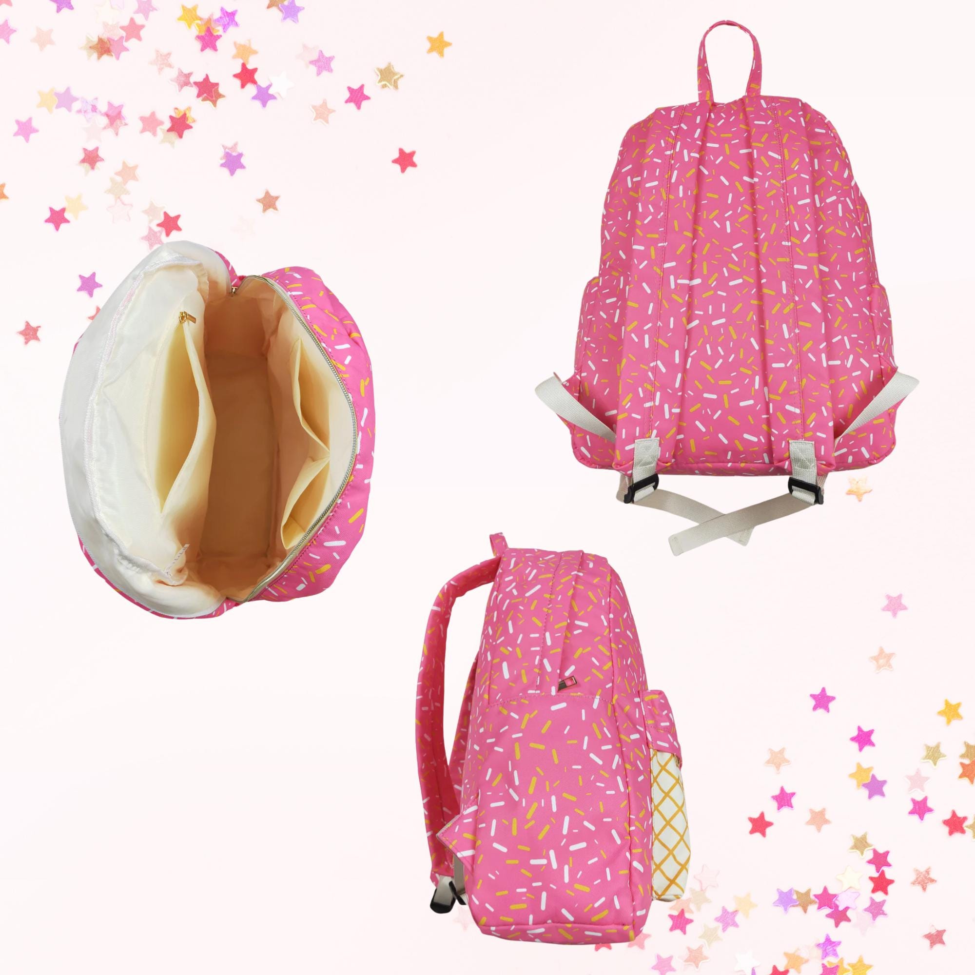 Matching Kids Backpack and Lunchbox Set for Girls – Toddler, Preschool, School, Pink or Blue Sprinkles - Thumbnail 5