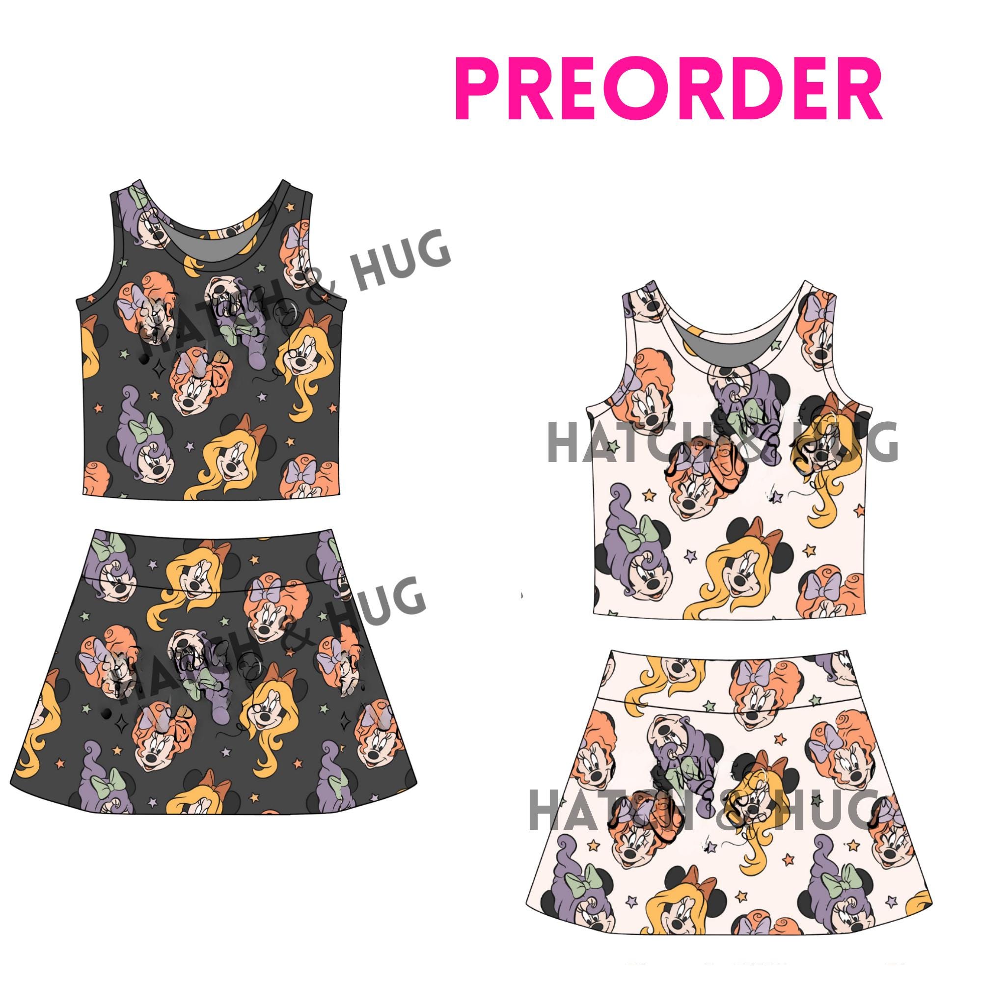 Halloween HP Witch Mouse Ears girls skort set | 2 options, Fall athletic skort, kids clothing, baby, toddler, teen