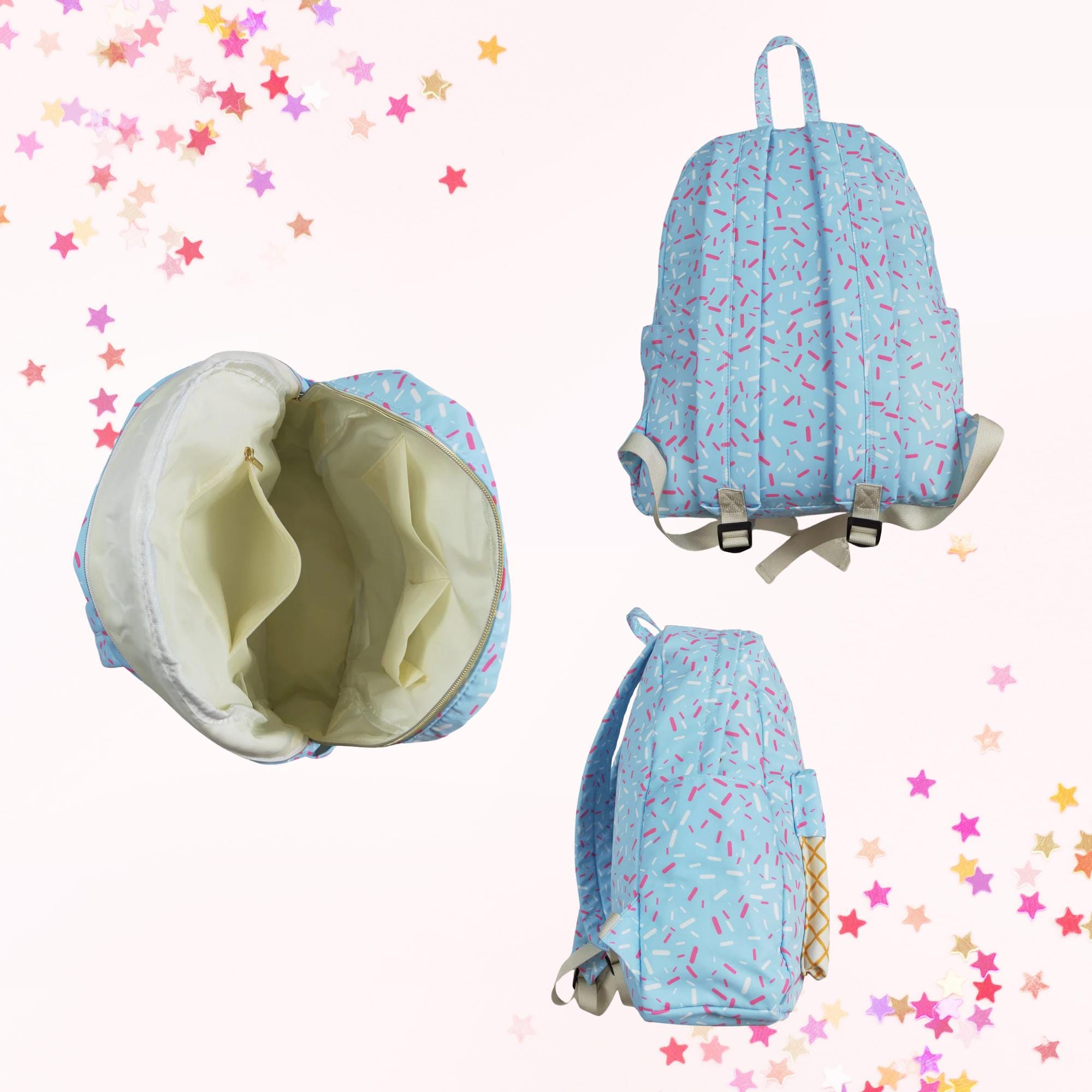 Matching Kids Backpack and Lunchbox Set for Girls – Toddler, Preschool, School, Pink or Blue Sprinkles - Thumbnail 6
