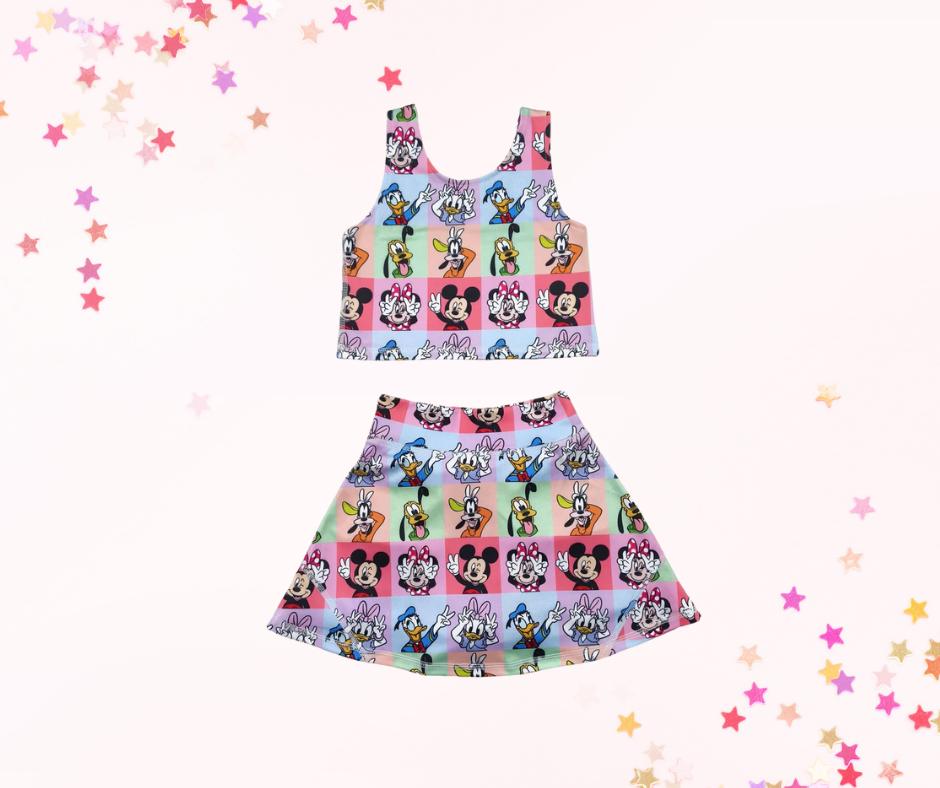 Park mouse ears girls skort set and mini purse, athletic skort, athleisure, kids clothing, top set - Thumbnail 5