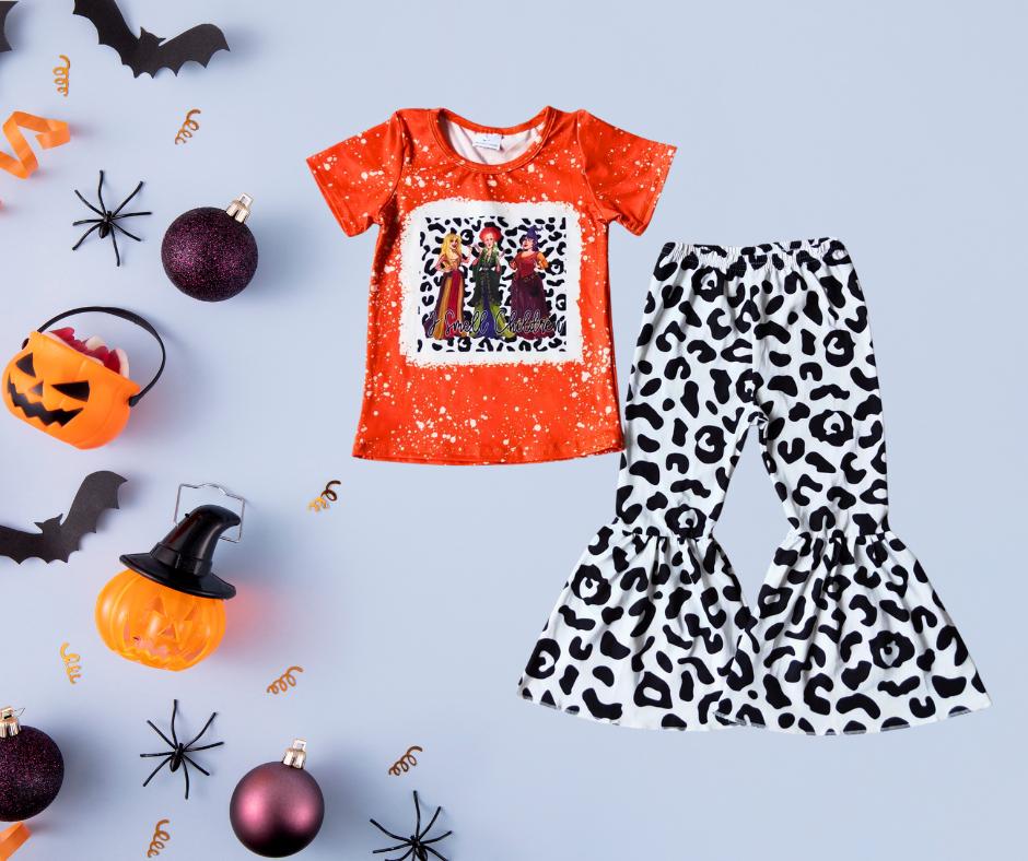 Girls HP Halloween Outfit – Tee and Bell Bottom Pants, Baby, Toddler & Kids Fall Clothing Set