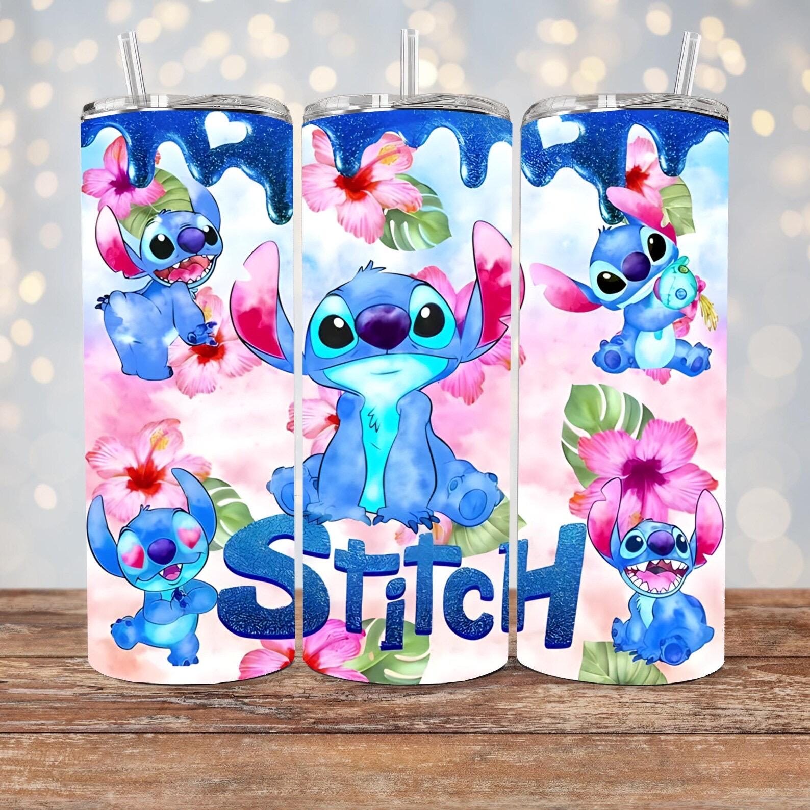 Wrap blue alien floral drip glitter, ready to press, sublimation transfer, tumbler, 12oz, 20oz, print out, adult, kids, men, women