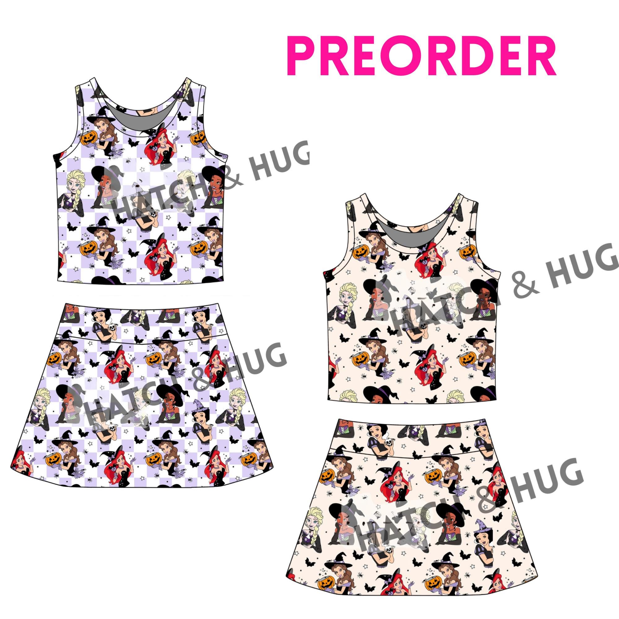 Halloween Princess Witch girls skort set | 2 options, Fall athletic skort, kids clothing, baby, toddler, teen