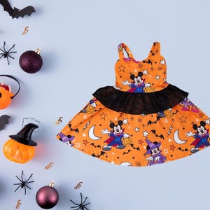 Baby & Girls Halloween Dress – Spooky Mouse Ears – Fall Outfit for Infants, Toddlers, and Kids