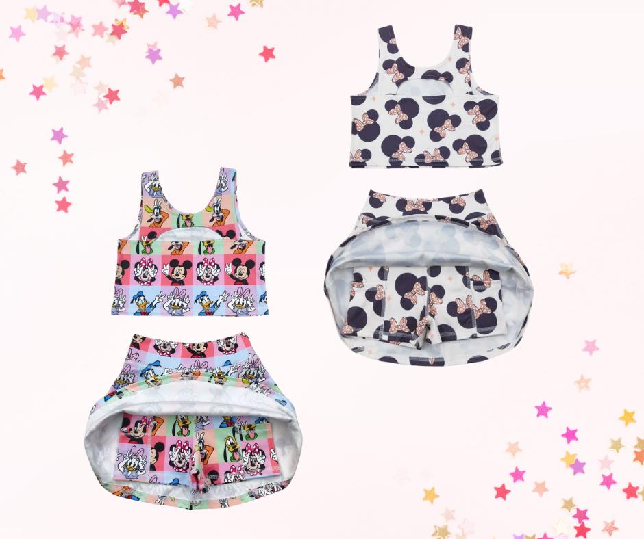 Park mouse ears girls skort set and mini purse, athletic skort, athleisure, kids clothing, top set - Thumbnail 4