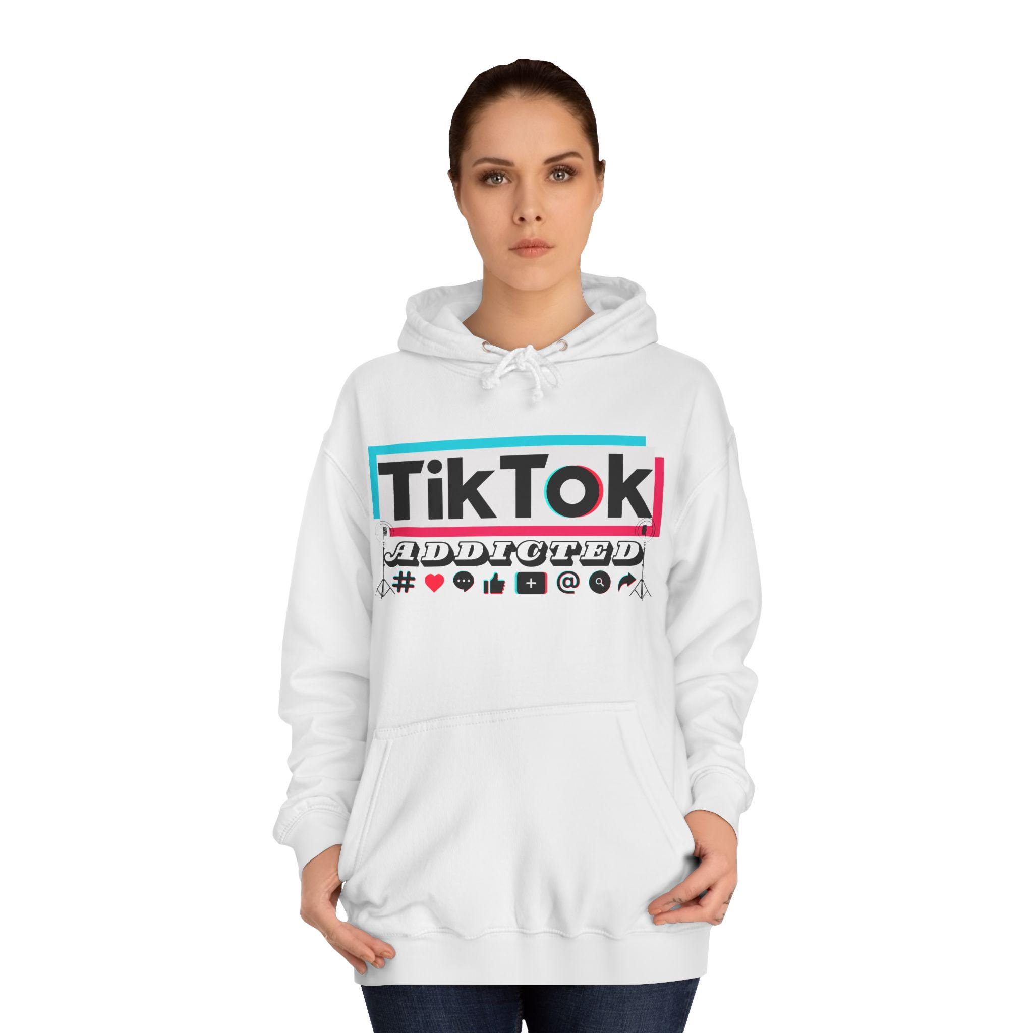 TikTok Addicted Tik Tok Shirt Felpe con cappuccio Felpa con cappuccio autunnale Felpa famosa Regalo famoso di Internet Abbigliamento per celebrita Felpe con cappuccio TikTok Etsy Italia