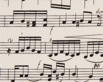 cream sheet music fabric by Timeless Treasures