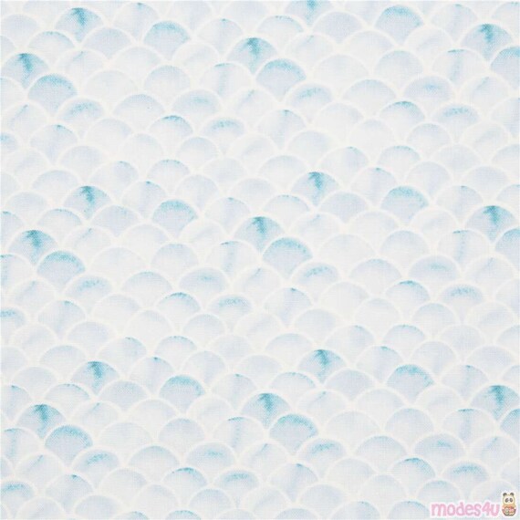 Light Blue Fish Scales Watercolour Style Digital Printed Etsy