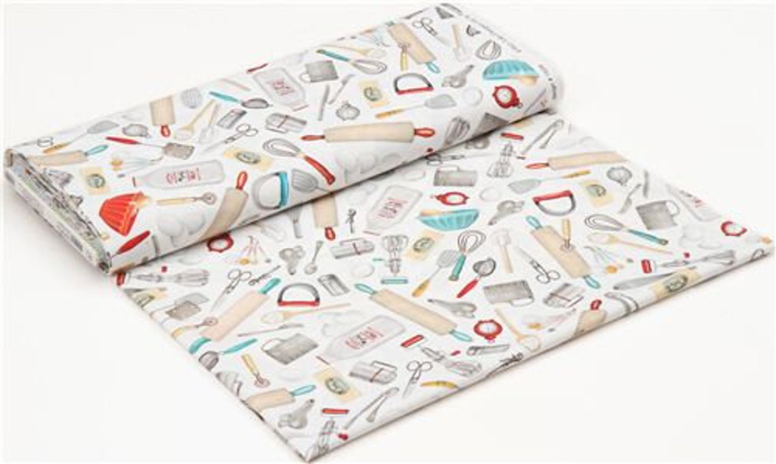 230274 Robert Kaufman white food fabric with baking and Etsy