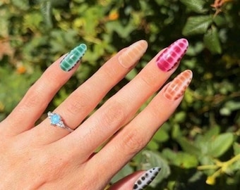 Crocodile Print Press On Nails, Reusable Animal Print False Nail Set