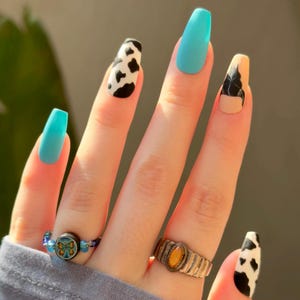 Cow Print Nails/Western Press On Nails/False Nails