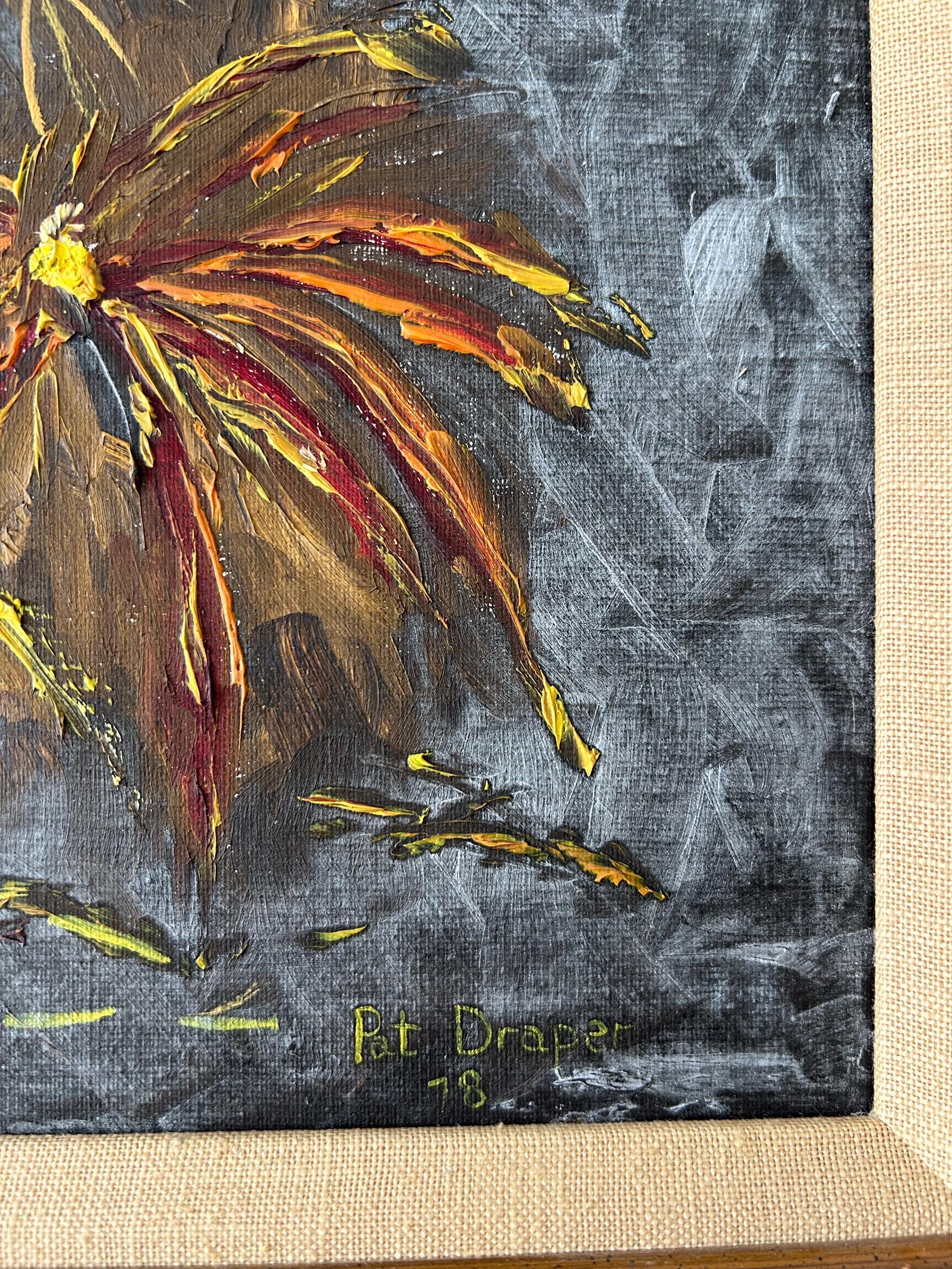 ヴィンテージ抽象油絵 - アーティストサイン入り 1978年 - マムズ