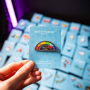 Interactive "Social Mood" Rainbow Pin | Slider Lapel Pin | Enamel Pin | Unique Gifts | Pin Badge | Rainbow Pin | Cute Brooch