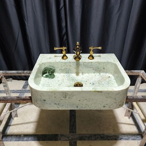 Handmade Green Marble Sink: Luxury Bathroom Washbasin