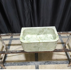 Handmade Green Marble Sink: Luxury Bathroom Washbasin (17.7 x 10.2 x 7.5)