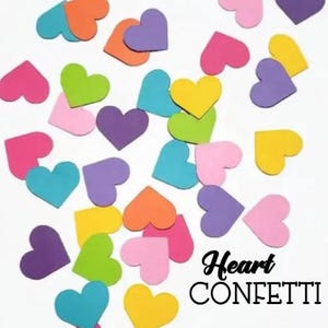 Colorful Heart Confetti, 3 Sizes Available, Confetti Hearts, Choose Your Own Colors
