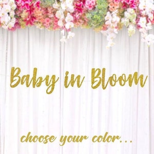 Baby in Bloom Banner, Garden Party Baby Shower, Garden Themed, Baby Sprinkle, Baby Shower Banner, Sprinkled with Love image 1