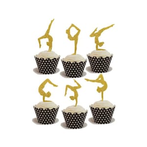 Gymnastics Cupcake Toppers, Gymnastics Birthday, Gym Party, Gymnastics Theme image 1