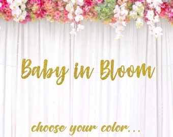 Baby in Bloom Banner, Garden Party Baby Shower, Garden Themed, Baby Sprinkle, Baby Shower Banner, Sprinkled with Love