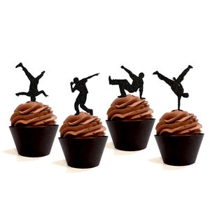 Breakdancer Cupcake & Food Toppers, Breakdancing Toppers, B-Boys, B-Girls, Hip Hop Dancers, Dance Crew