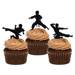 Karate Martial Arts Cupcake & Food Toppers, Tae Kwon Do, Karate Kid, Karate Silhouettes