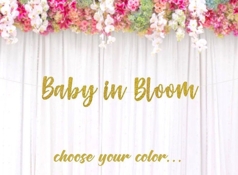 Baby in Bloom Banner, Garden Party Baby Shower, Garden Themed, Baby Sprinkle, Baby Shower Banner, Sprinkled with Love image 1