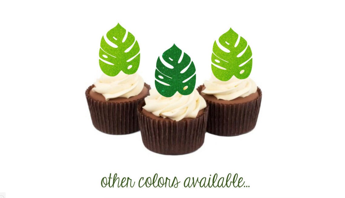 Jungle Leaf Cupcake Toppers Baby on Board Surf Baby Safari Etsy