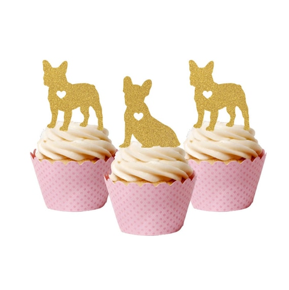 Bulldog clearance cupcake toppers