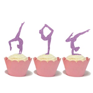 Gymnastics Cupcake Toppers, Gymnastics Birthday, Gym Party, Gymnastics Theme image 4