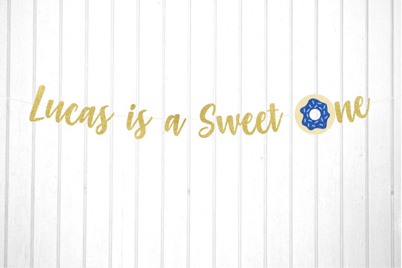 Sweet One Banner, Personalized 1st Birthday Banner, Donut Sprinkles Birthday, Donut Birthday Party image 2