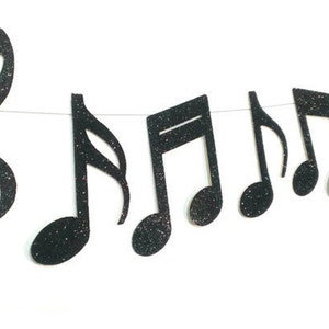 Music Note Garland, Wedding Garland, Recital, Bat Mitzvah, Bar Mitzvah Decoration, Musical Notes image 4