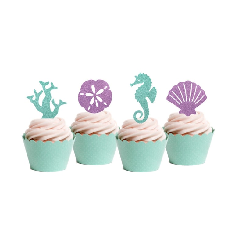 Under the Sea Cupcake Toppers Last Splash Beach & Ocean Etsy
