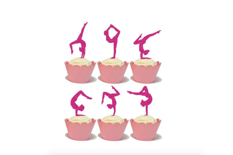 Gymnastics Cupcake Toppers, Gymnastics Birthday, Gym Party, Gymnastics Theme image 2