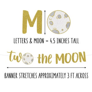 TWO the MOON Banner, 2nd Birthday, Space Birthday Banner, Outer Space Galaxy Theme, 2 the Moon, Choose Your Colors image 4