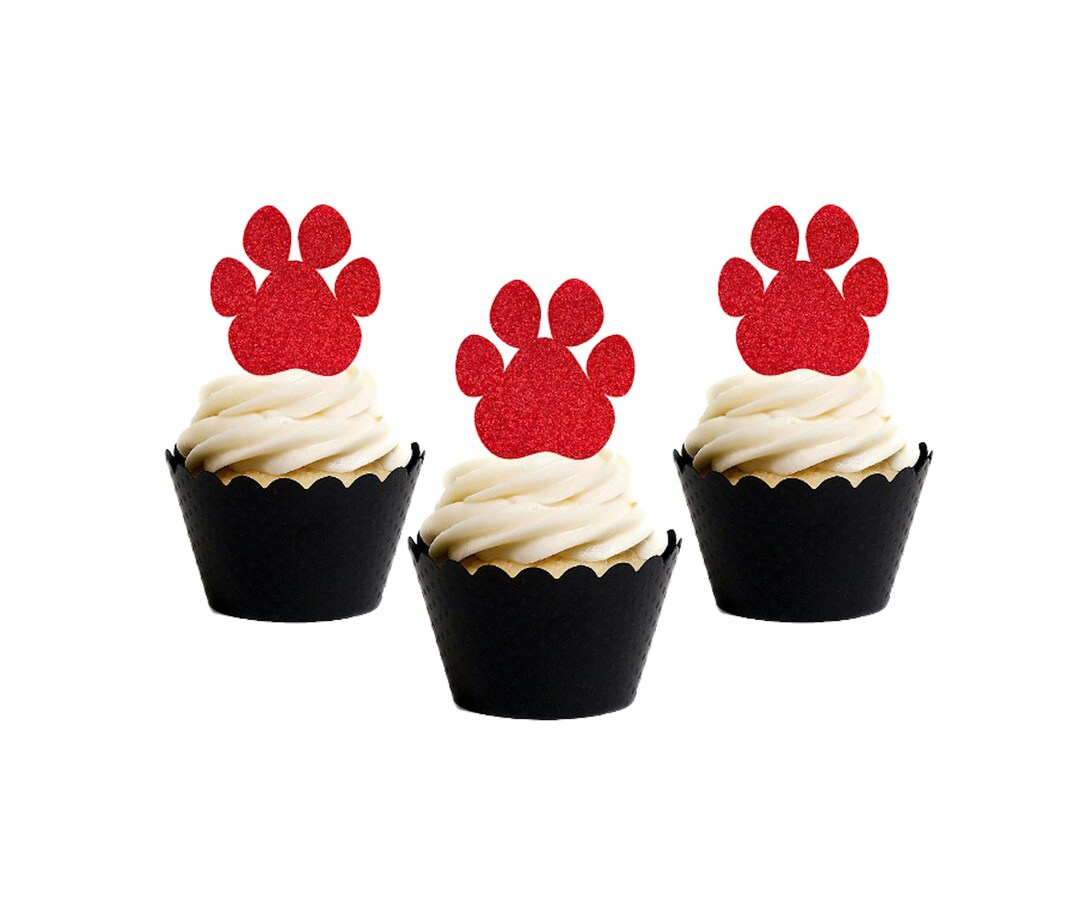 Paw Print Cupcake Toppers, Puppy Pawty, Pet Themed, Patrol Pawty, Fur ...