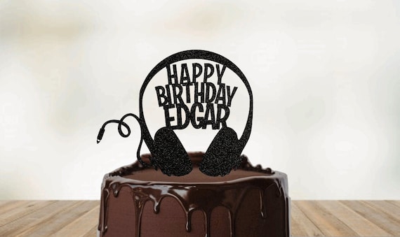 DJ Headphones Custom Namer Cake Topper, TikTok Birthday, Headphones Cake Topper Il_570xn