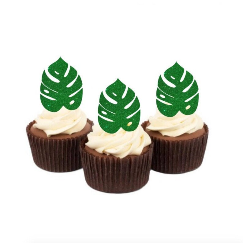 Jungle Leaf Cupcake Toppers Baby on Board Surf Baby Safari Etsy