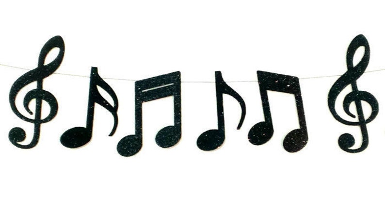 Music Note Garland, Wedding Garland, Recital, Bat Mitzvah, Bar Mitzvah Decoration, Musical Notes image 3