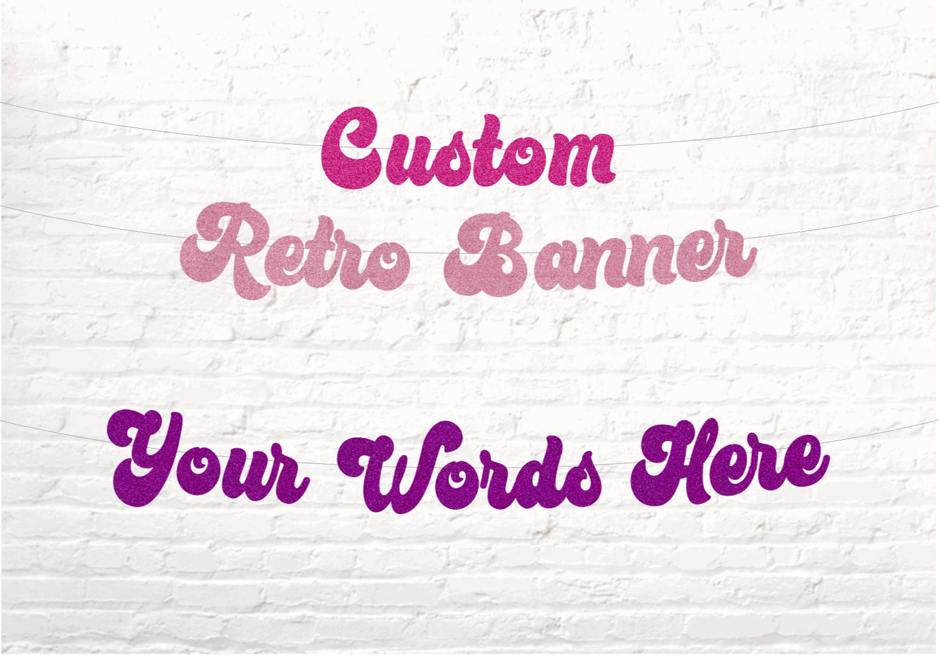 Custom Retro Banner, Personalized Banner, 70's, Disco, Groovy One, Flower Power, Retro Font, Bachelorette, Birthday
