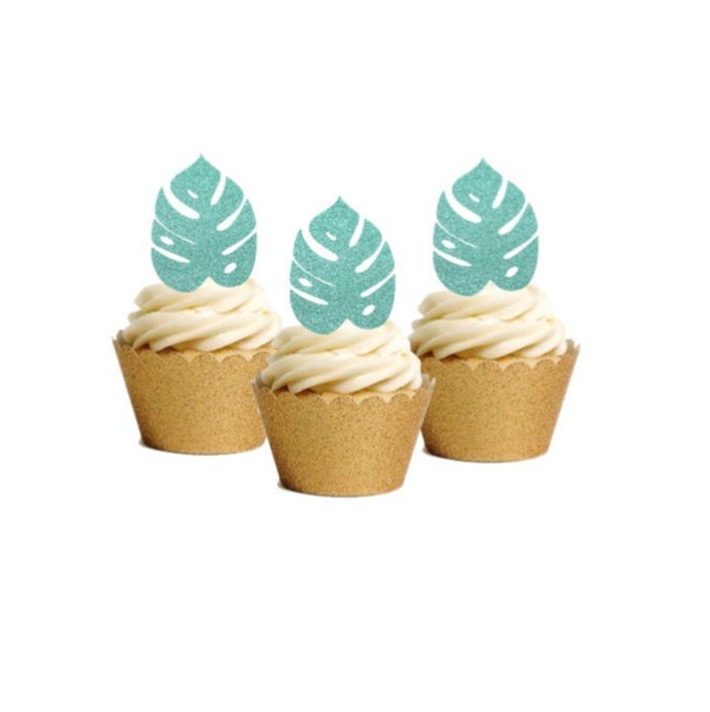 Jungle Leaf Cupcake Toppers Baby on Board Surf Baby Safari Etsy