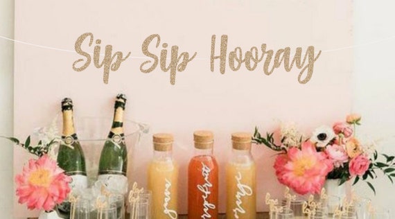 Sip Sip Hooray Bar Sign, Wedding Reception Sign, Bachelorette Party Decoration, Engagement Party Il_570xn
